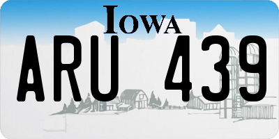 IA license plate ARU439