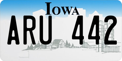 IA license plate ARU442