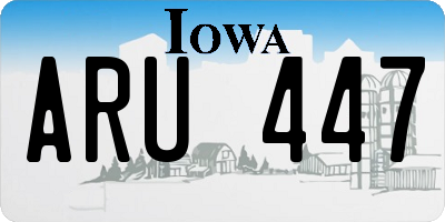 IA license plate ARU447