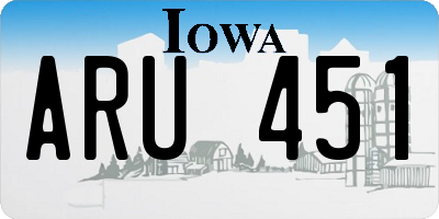 IA license plate ARU451