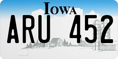 IA license plate ARU452