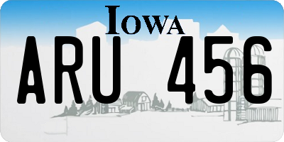 IA license plate ARU456