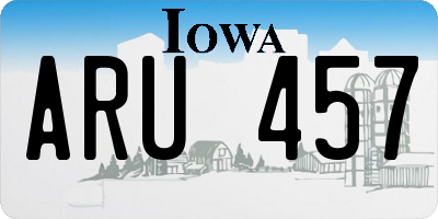 IA license plate ARU457