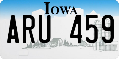 IA license plate ARU459
