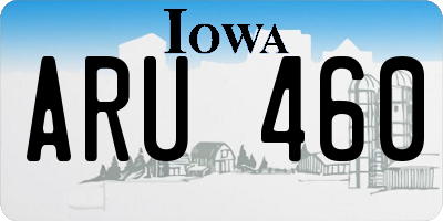 IA license plate ARU460