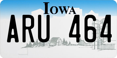 IA license plate ARU464