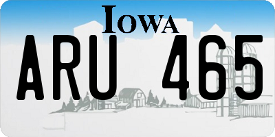 IA license plate ARU465
