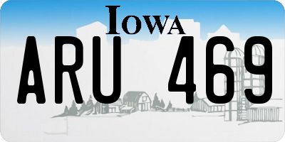 IA license plate ARU469