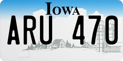 IA license plate ARU470