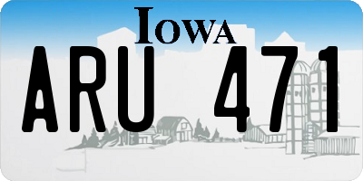 IA license plate ARU471