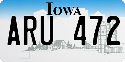 IA license plate ARU472