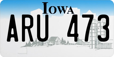 IA license plate ARU473