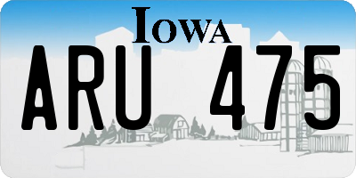 IA license plate ARU475