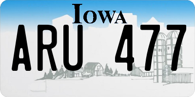 IA license plate ARU477