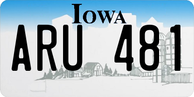 IA license plate ARU481