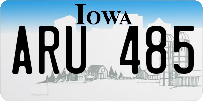 IA license plate ARU485