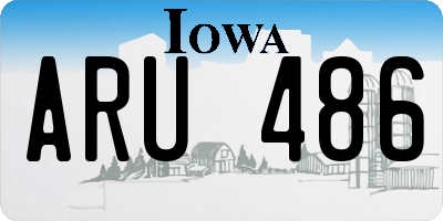 IA license plate ARU486
