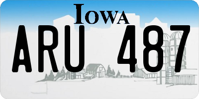 IA license plate ARU487