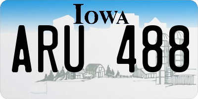 IA license plate ARU488