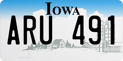 IA license plate ARU491