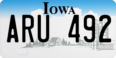IA license plate ARU492