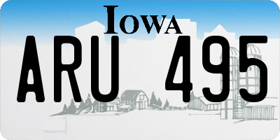 IA license plate ARU495