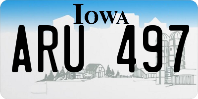 IA license plate ARU497