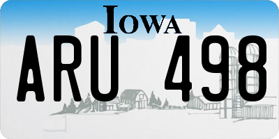 IA license plate ARU498