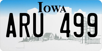IA license plate ARU499