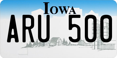 IA license plate ARU500