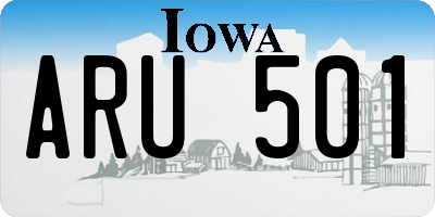 IA license plate ARU501