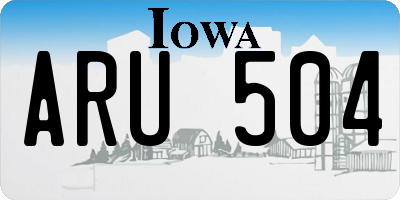 IA license plate ARU504