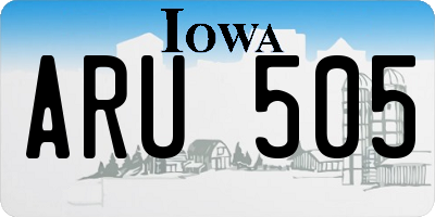 IA license plate ARU505