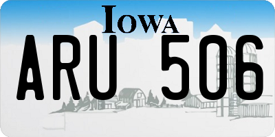 IA license plate ARU506