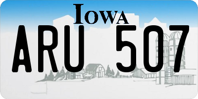 IA license plate ARU507