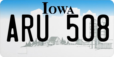 IA license plate ARU508