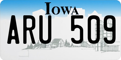 IA license plate ARU509