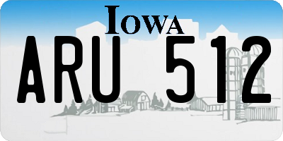 IA license plate ARU512