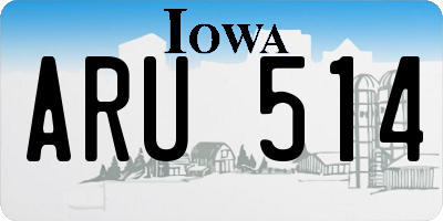 IA license plate ARU514