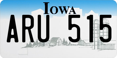 IA license plate ARU515