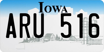 IA license plate ARU516