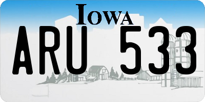 IA license plate ARU533
