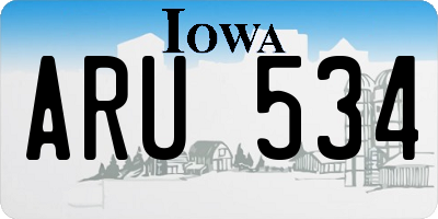 IA license plate ARU534
