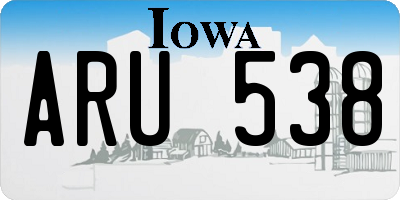 IA license plate ARU538