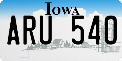 IA license plate ARU540