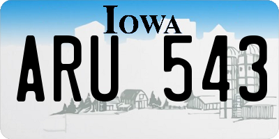 IA license plate ARU543