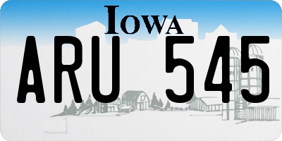 IA license plate ARU545