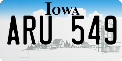 IA license plate ARU549