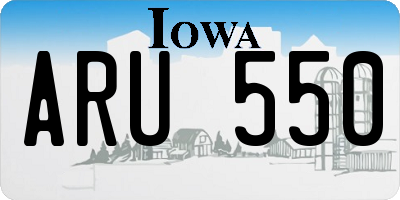 IA license plate ARU550