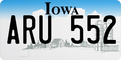 IA license plate ARU552